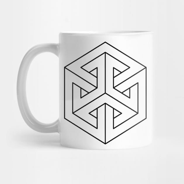 Impossible Shapes – Optical Illusion - Geometric Hexagon by info@dopositive.co.uk